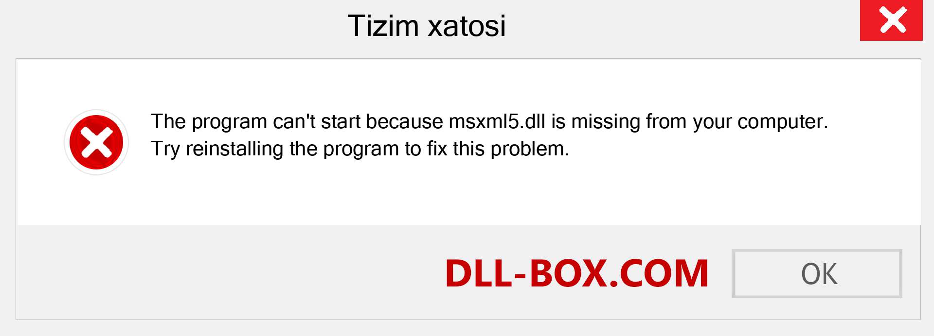 msxml5.dll fayli yo'qolganmi?. Windows 7, 8, 10 uchun yuklab olish - Windowsda msxml5 dll etishmayotgan xatoni tuzating, rasmlar, rasmlar